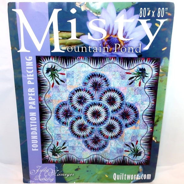MISTY MOUNTAIN POND Quilt Pattern Kit Judy Niemeyer Quilting 80 x 80" Retired Wall Hanging Paper Pieced Foundation Quiltworx Lover Gift
