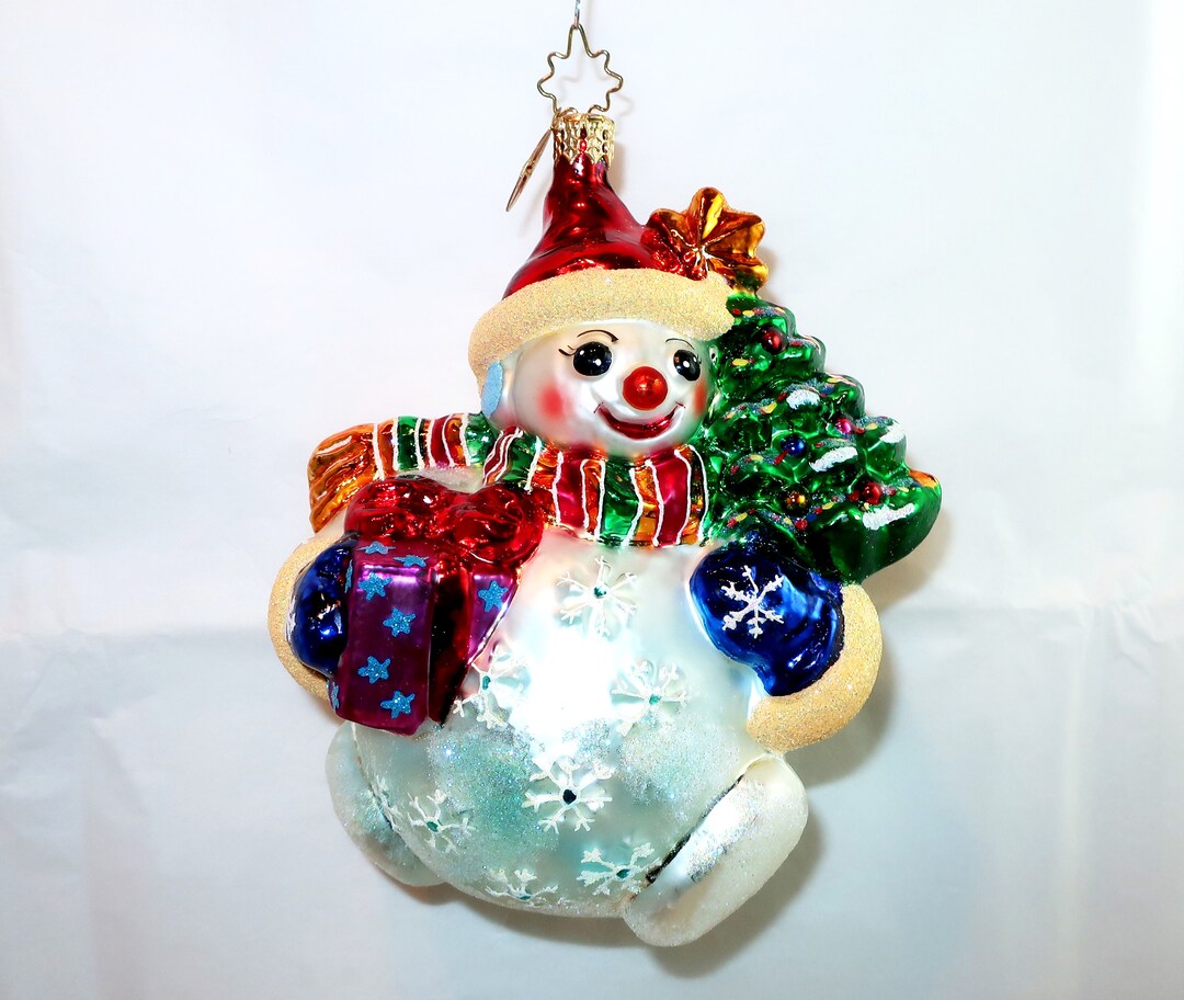 2001 Radko CHUBBY CHEER DELIGHT Snowman Christmas Ornament 01 Cb 5 