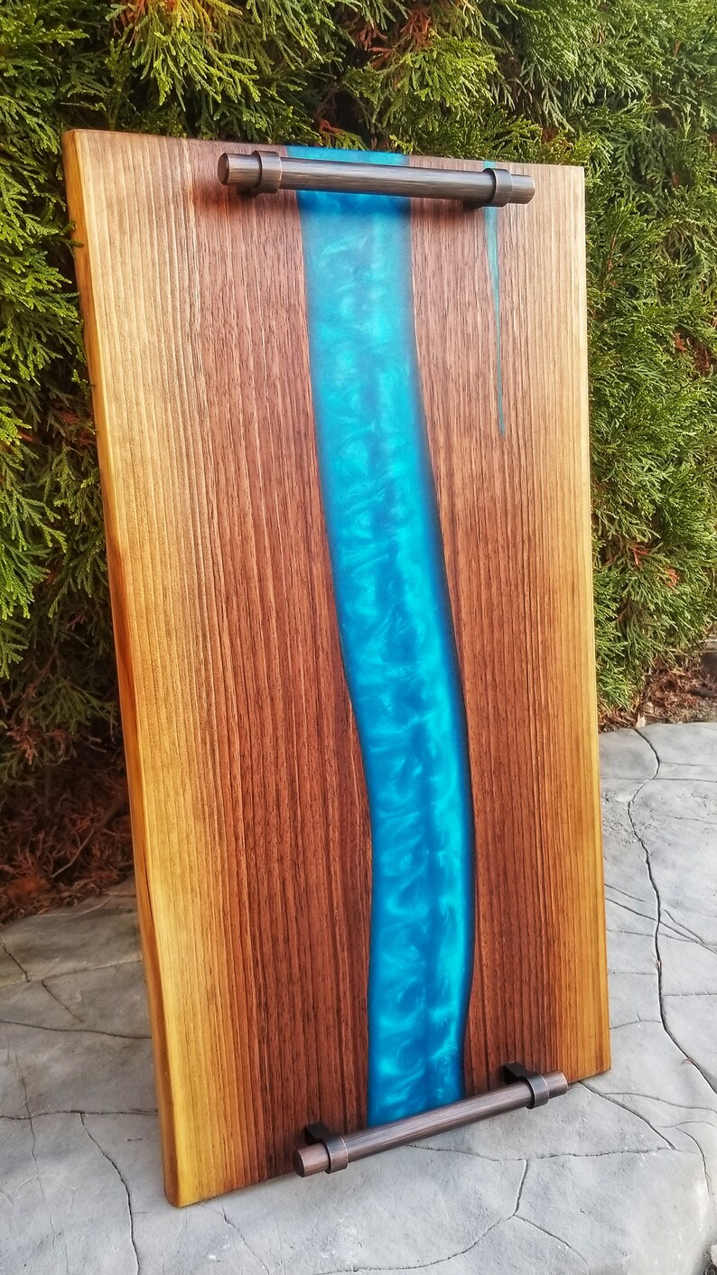 Wood & Epoxy Serving Tray / Charcuterie Board Etsy