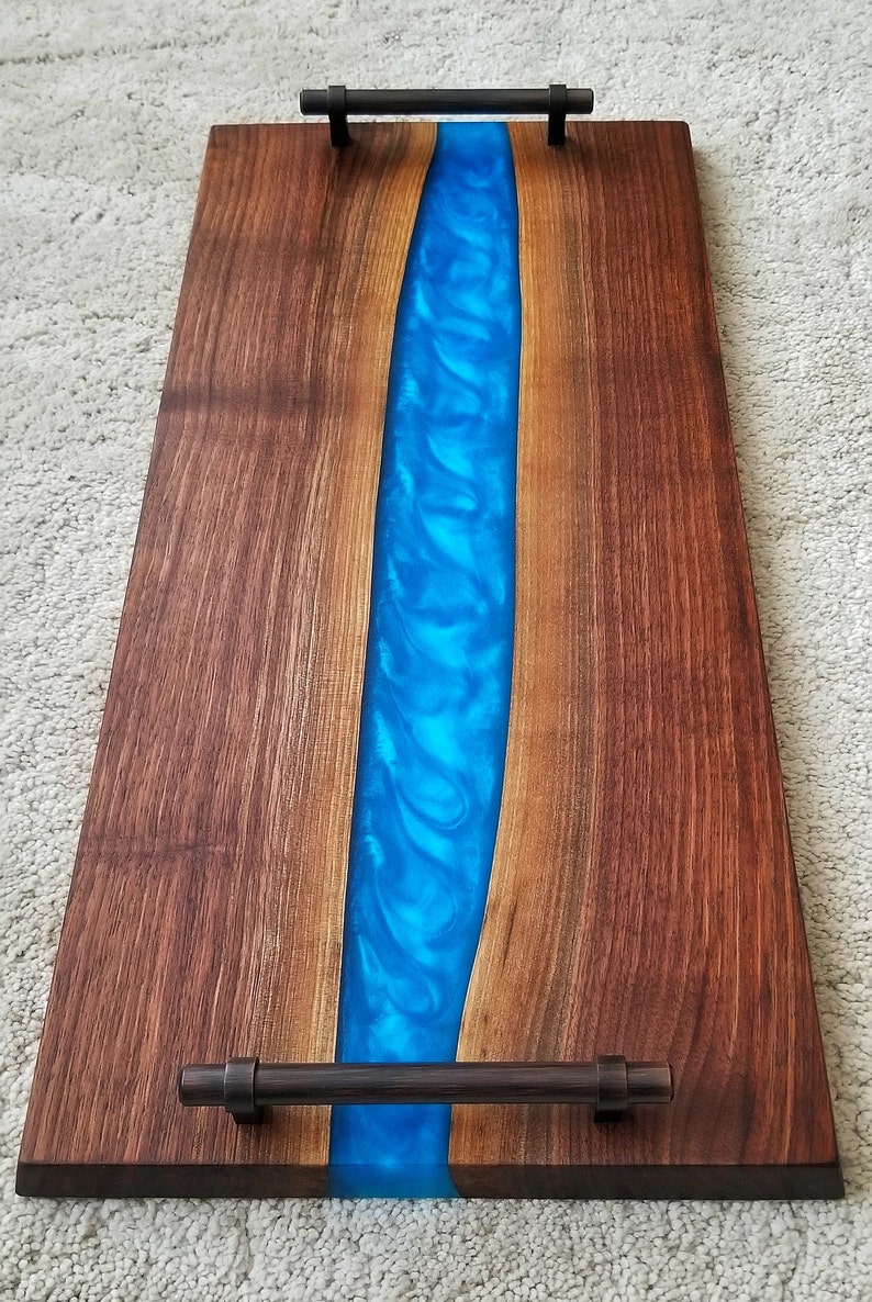 Wood & Epoxy Serving Tray / Charcuterie Board Etsy