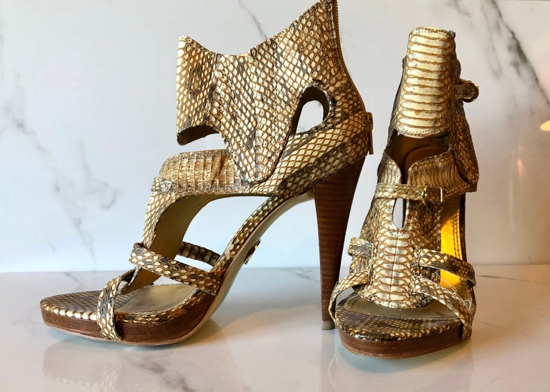 bebe crocodile print heels