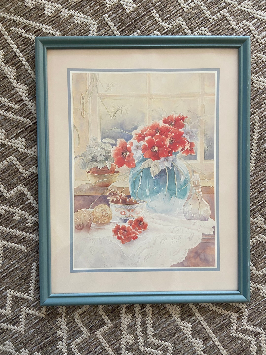 Vintage Pastel Floral Framed Painting - Etsy