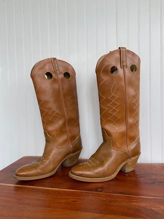 Vintage Brown Western Cowboy Boots