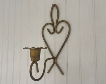 Single Gold Wall Sconce for Candle