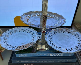 3 Tier Silver Dessert Server