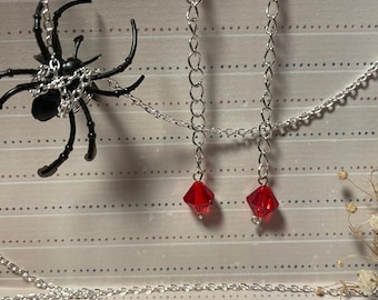 Pendientes de cadena de rubí