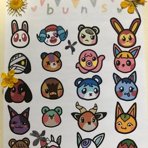 Creature Cuties sticker sheet