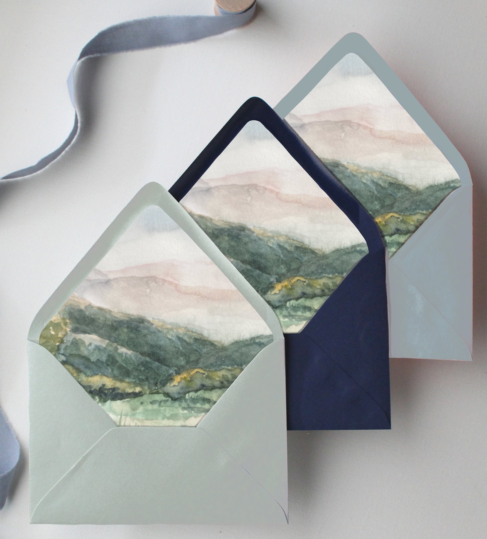 Mountain Envelope Liner for Wedding Invitations A7 Envelopes Etsy