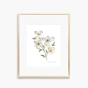 Dogwood Flower Art Print, Dogwood Watercolor Print, Floral Watercolor Print, Floral Wall Art, Watercolor Art, Floral Home Decor, Fine Art