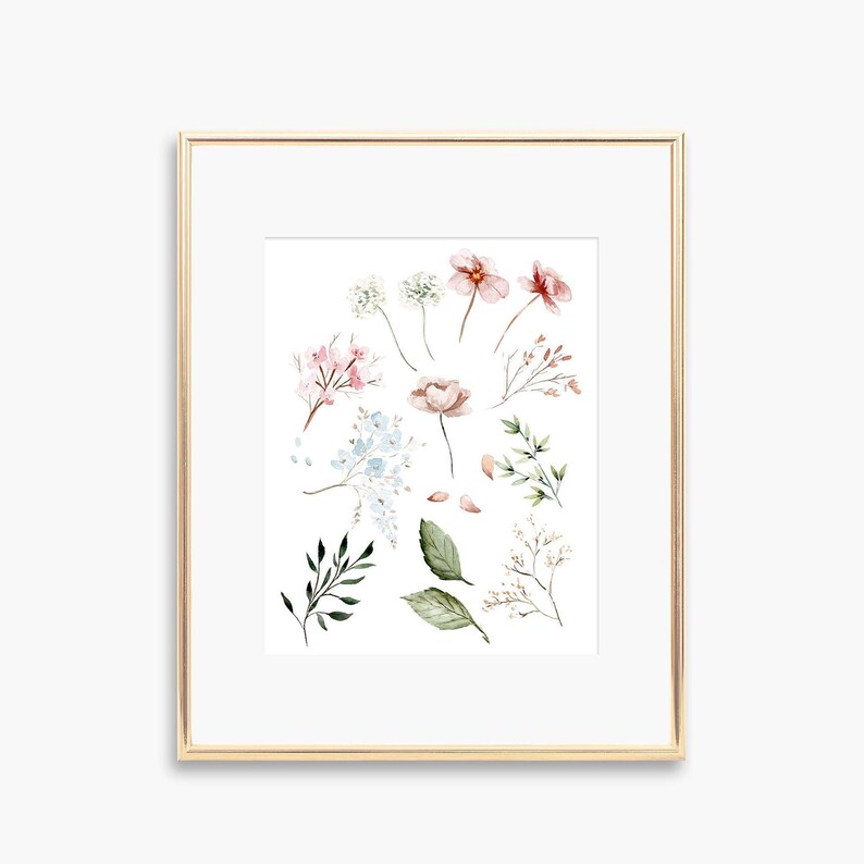 Watercolor Flower Art Print, Loose Floral Wall Decor - Etsy