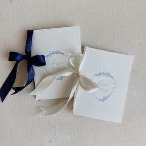 Wedding Vow book Personalized Vow Books Ribbon Calligraphy Vow books His and Her Vow Books Marriage Vow Books