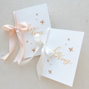 Wedding Vow book Personalized Vow Books Ribbon Calligraphy Vow books His and Her Vow Books Marriage Vow Books