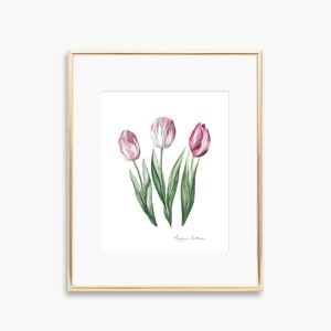Tulip Art Print, Tulip Watercolor Painting, Tulip wall art, Floral Wall Art, Watercolor Art, Floral Home Decor, Fine Art