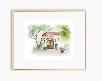 El Chorro Watercolor Print, Desert Wedding Art Print, Wedding