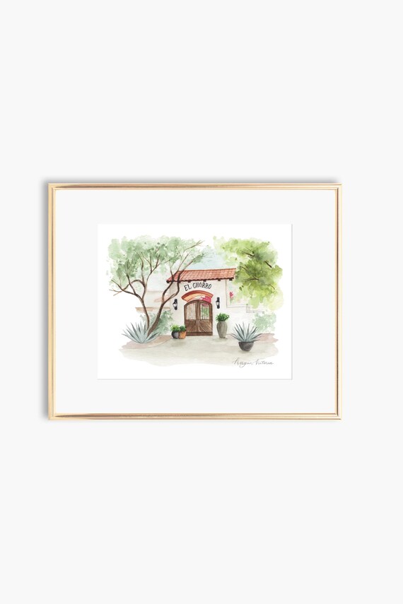 El Chorro Watercolor Print, Desert Wedding Art Print, Wedding