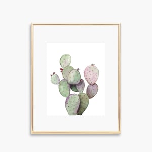 Stampa d'arte cactus fico d'India, stampa cactus, arte cactus acquerello, arte della casa cactus wall art, cactus art