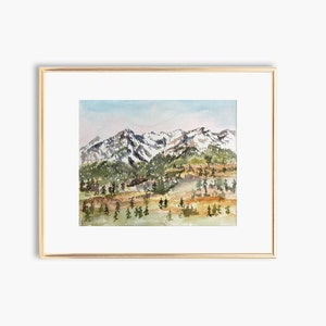 Telluride Mountains Art Print, Telluride Mountain Colorado Art Print, Colorado Art Print, Mountain Art Print, Mountain Watercolor Painting