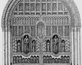 PORTA DI MINAS TIRITH (Stampa) Illustrazione in bianco e nero tratta da Il Signore degli Anelli