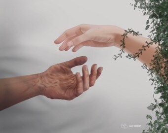 A Court of Thorns and Roses | Elain and Azriel (Elriel) | Fine Art Print