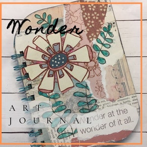 Handmade mixed media journal, upcycled junk journal, handmade sketchbook, unique blank book