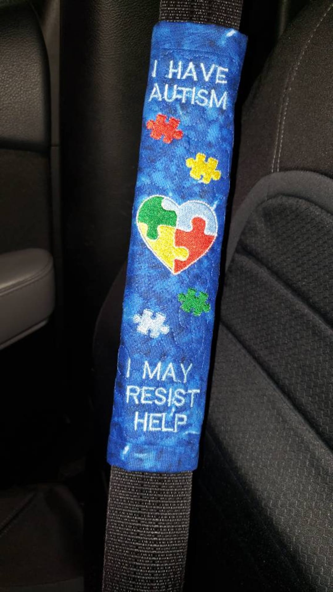 Autism Awareness Seat Belt Sleeve/cover. Great Safety Feature in Case