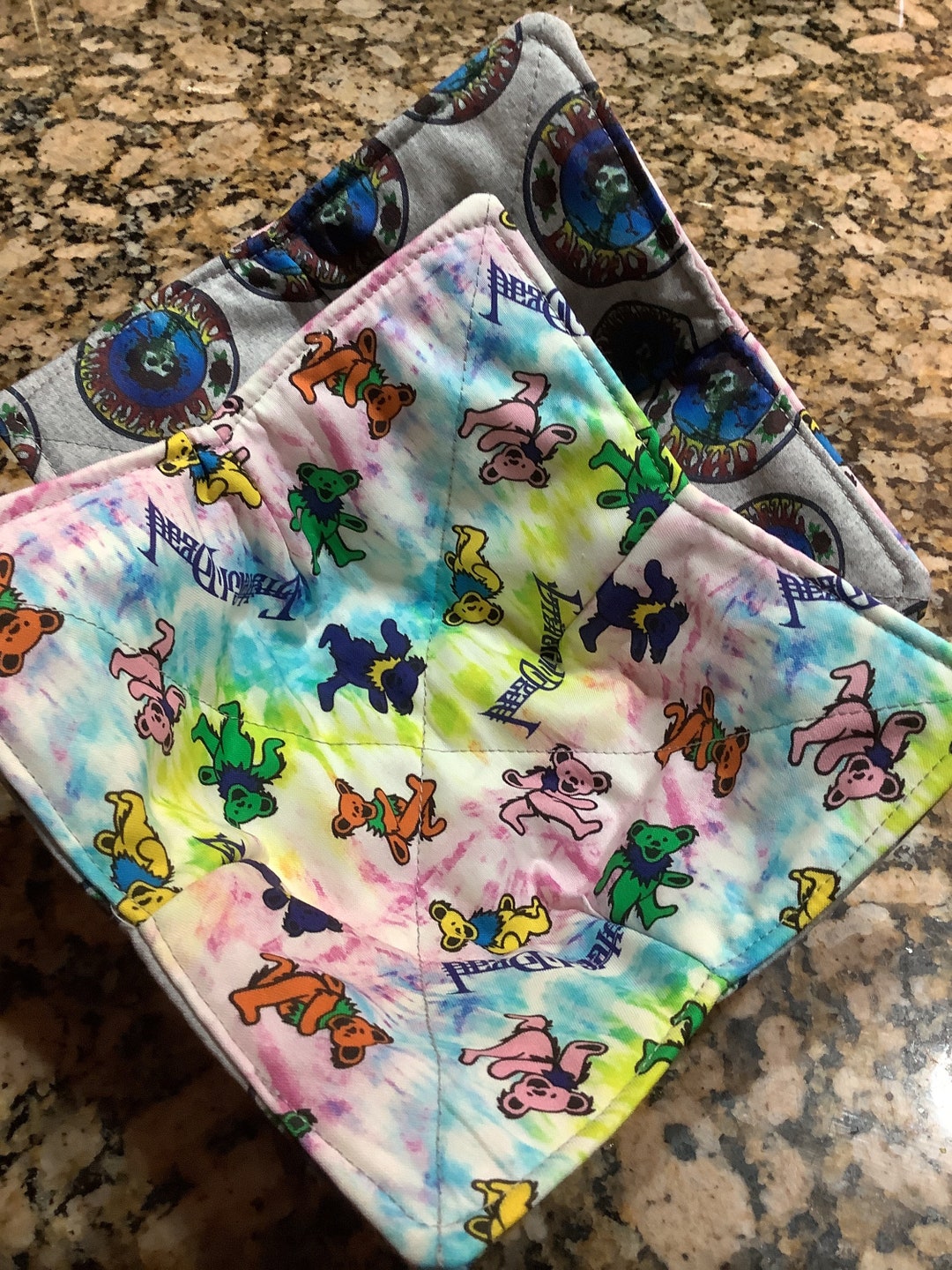 Grateful Dead Bowl Cosy, Different Grateful Dead Fabrics, One on Each
