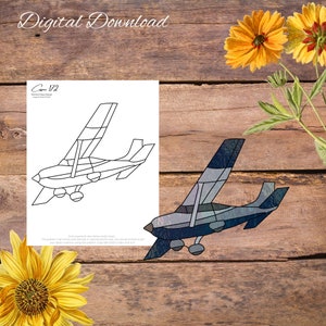 Cessna 172 skyhawk pattern, Stained Glass Pattern, glasswork Pattern, Suncatcher Pattern, digital download pattern, instant