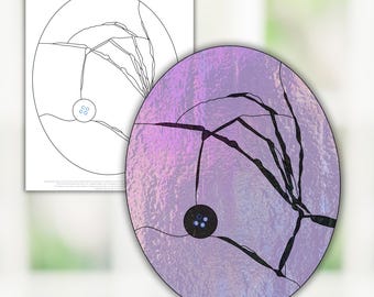 Button Mother Hand, Advanced Digital Stained Glass Pattern, Glass Design, Glasswork template