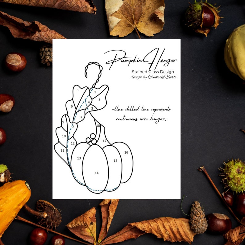 Pumpkin Hanger Stained Glass Pattern Digital Stained Glass - Etsy