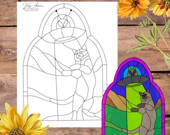 Kitty Abduction, Alien Cat Stained Glass Pattern, Digital Stained Glass  Pattern, Printable Glass Pattern,  Glasswork pattern