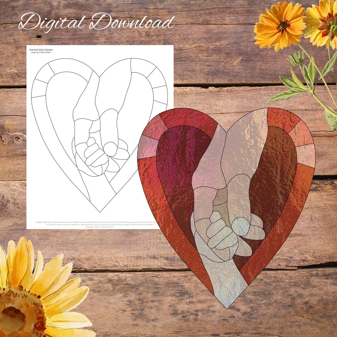 Parent and Child Hands, Family Love, Baby Stained Glass Pattern ...
