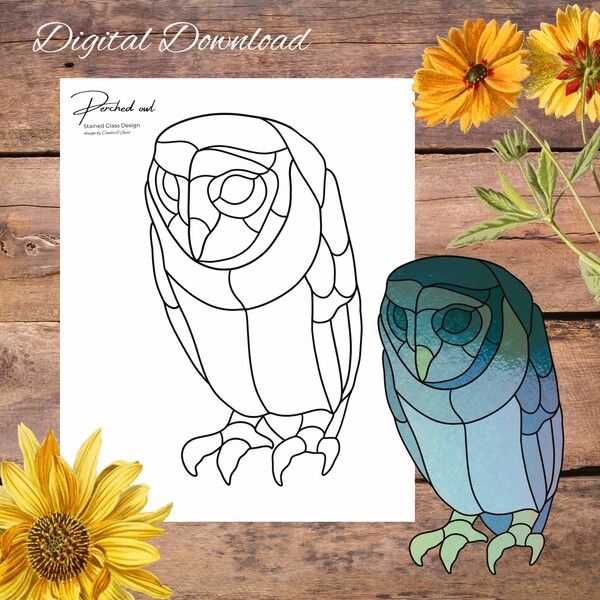 Owl Stained Glass Patterns - Etsy