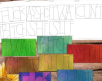 Simple Cuss Words Stained Glass Pattern, Digital Stained Glass  Pattern, Printable Glass Pattern,  Glasswork pattern