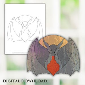 Dragon Fire, Simple Dragon wings Stained Glass Pattern, Digital Stained Glass  Pattern, Printable Glass Pattern,  Glasswork pattern.