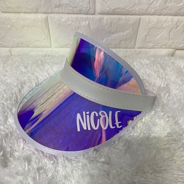 Personalized Bachelorette Sun Visors - Party Sun Visors - Holographic Bachelorette/Party Visors - Pool Party Gift Favors