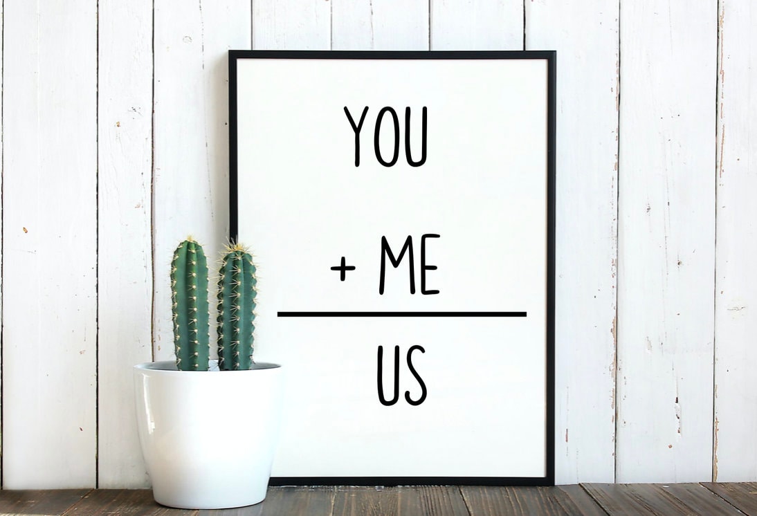 You & Me You Me Us Wall Decor Love Wall signs Wall Etsy