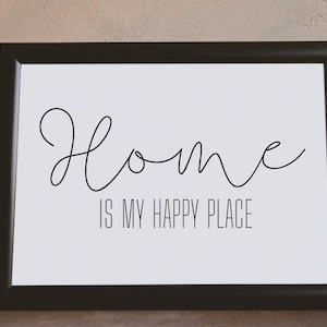 Home is my happy place, home and happy, home wall sign, happy place