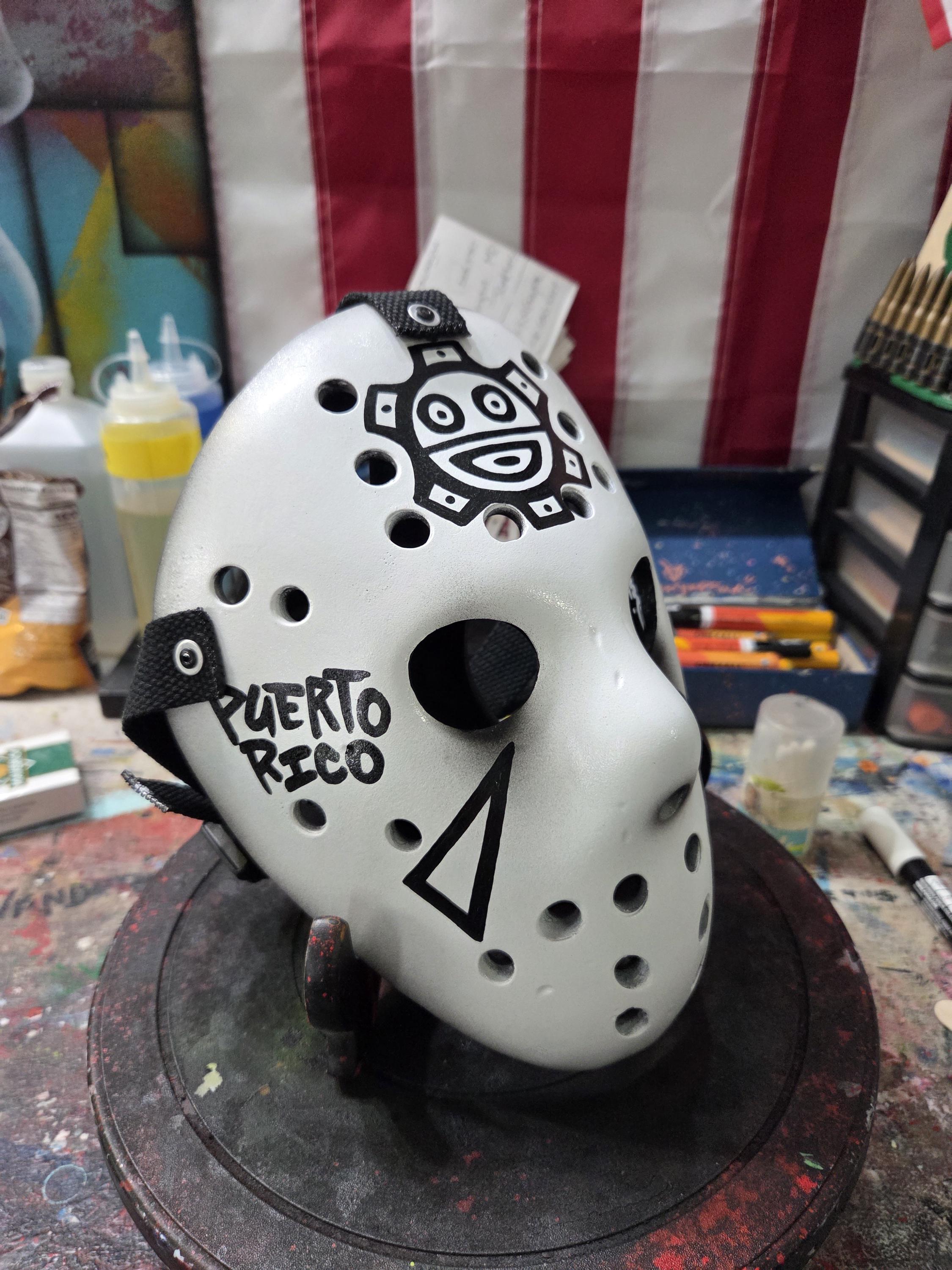 Taíno Sun (white) Puerto Rican - Custom Jason Vorhees Mask - Etsy