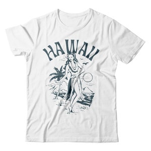 Vintage Hawaii Luah Hula Girl Short-Sleeve Unisex T-Shirt Retro Island Beach Summer Surf