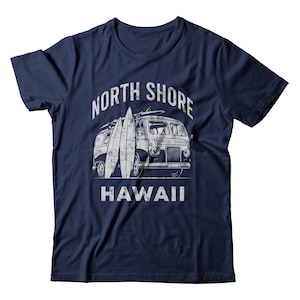 Vintage North Shore Hawaii Surfing Short-Sleeve Unisex Retro T-Shirt Beach Oahu