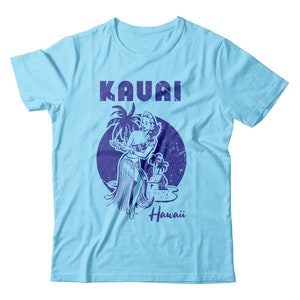 Vintage Kauai Hawaii Retro Hula Girl T-Shirt Aloha 808 State New