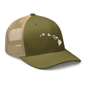 Hawaï Eilanden Hawaï Staat Hawaï Kaart Minimalistische Trucker Cap Snapback Verstelbaar Strandsurfen