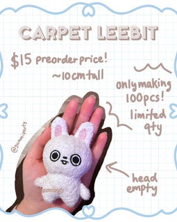Fake Eyes Open Leebit Plush - Etsy