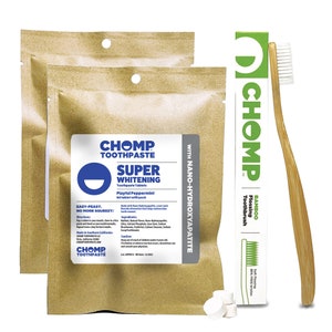 Toothpaste Tablets with Nano Hydroxapatite Refills with flossing toothbrush by Chomp