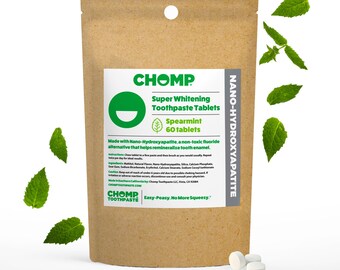 Chomp Nano Hydroxapatite Toothpaste Spearmint Toothpaste Tablets Refill