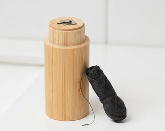 Chomp Bamboo Floss Holder with Charcoal Dental Floss