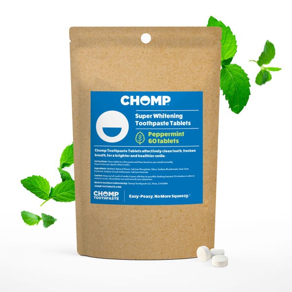 Recharge zéro déchet de dentifrice en pastilles à la menthe de Chomp