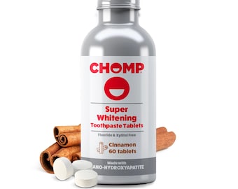 Chomp Nano Hydroxapatite Super Whitening Cinnamon Toothpaste Tablets