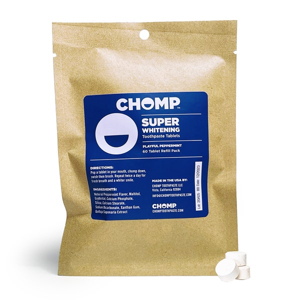 Toothpaste Peppermint Tablets Zero Waste Refill by Chomp