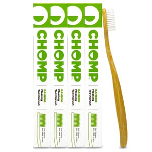 Bamboo Toothbrush with Flossing Bristles 4 pack by Chomp